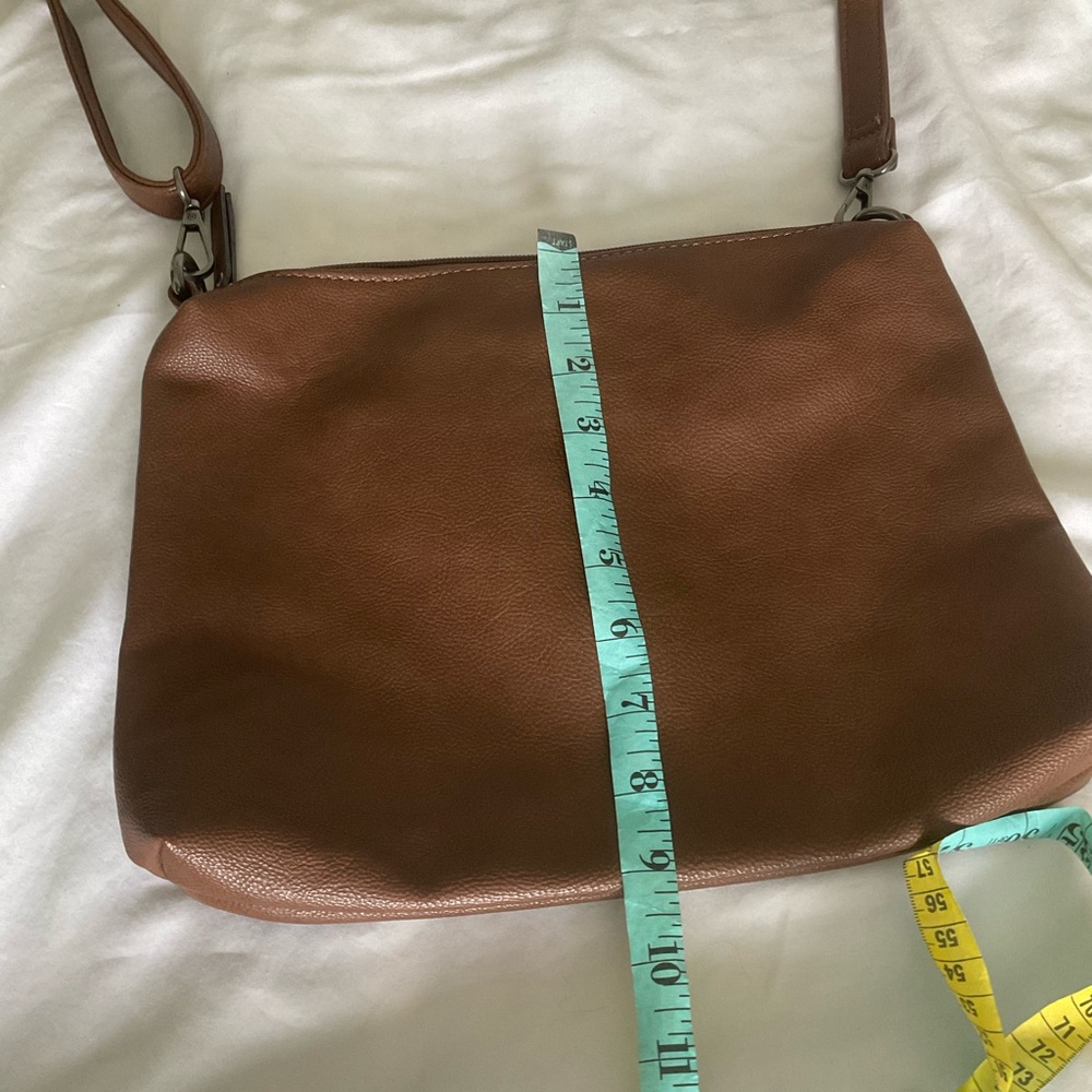 Joy Susan Brown Vegan Leather Shoulder Crossbody Bag - Picture 3 of 6